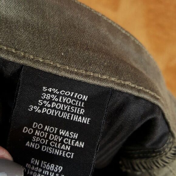 MONFRERE Jeans Mens 30 Green Coated Skinny Cargo Stretch Denim PRESTON $328 - Picture 5 of 10